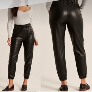 Abercrombie & Fitch Faux Leather Joggers NWT size XL Tall
